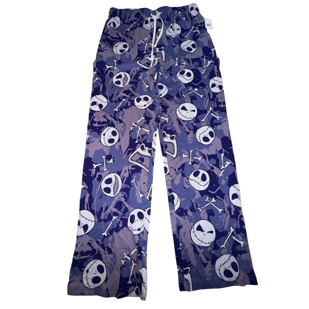 Disney Nightmare Before Christmas Jack Skellington Camo Pajama Pants Purple L